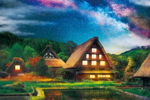 拼圖 - 風景砌圖/星空下的白川鄉/1000塊