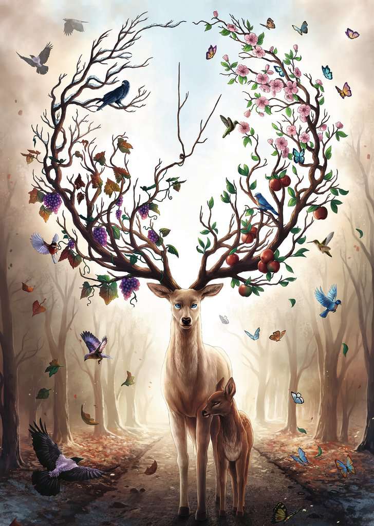 拼圖 - 動物砌圖/森林幻鹿 -1000塊