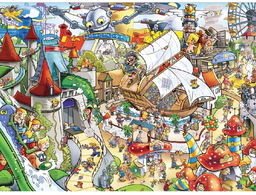 拼圖 - 卡通砌圖/遊樂場景色木製砌圖//1000塊