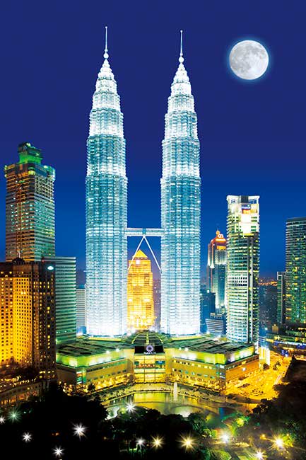 馬來西亞月光雙子塔 - 1000(標準)塊[夜光]