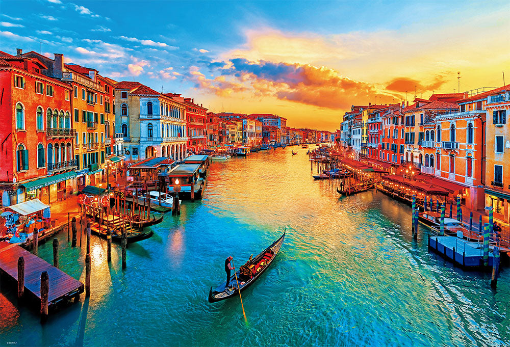拼圖 - 風景砌圖/被夕陽染紅的威尼斯/1000塊